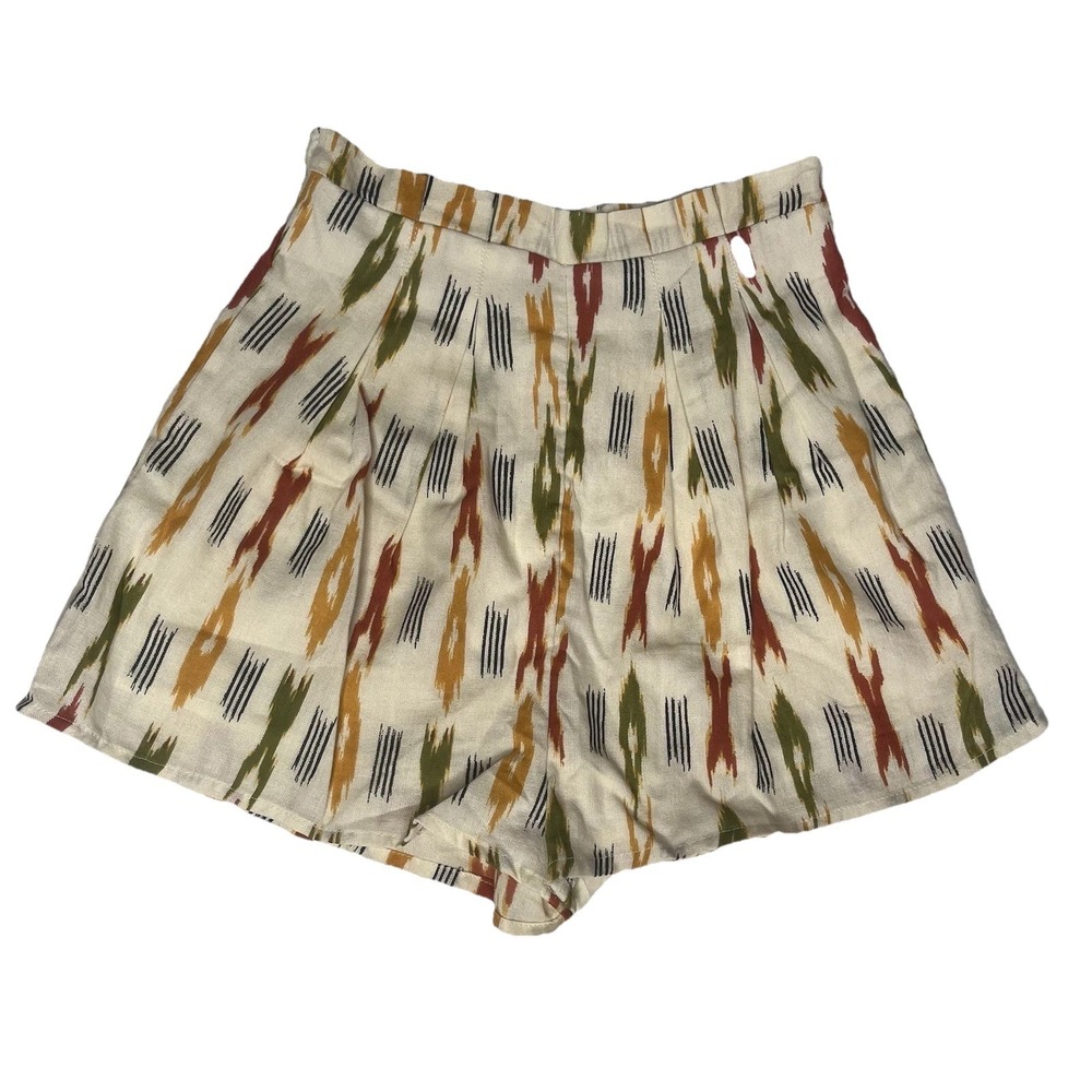 NWT Sadie & Sage Shorts Women's Size Small Ivory Multicolor Pull On Lined Resort